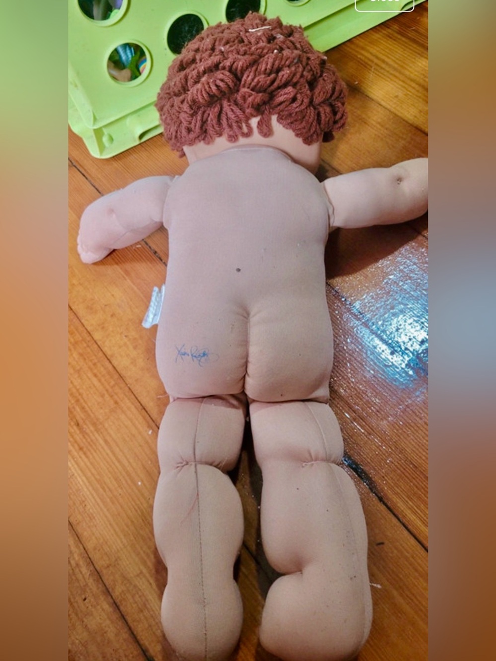 Vintage 1978 - 1982 Cabbage Patch Kid Soft Body Doll - Brown Hair - Picture 3 of 5